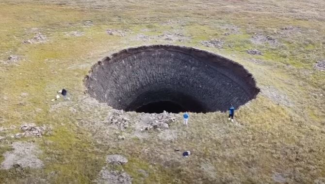 Russia’s Far East Permafrost Crater Thaws at Alarming Rate