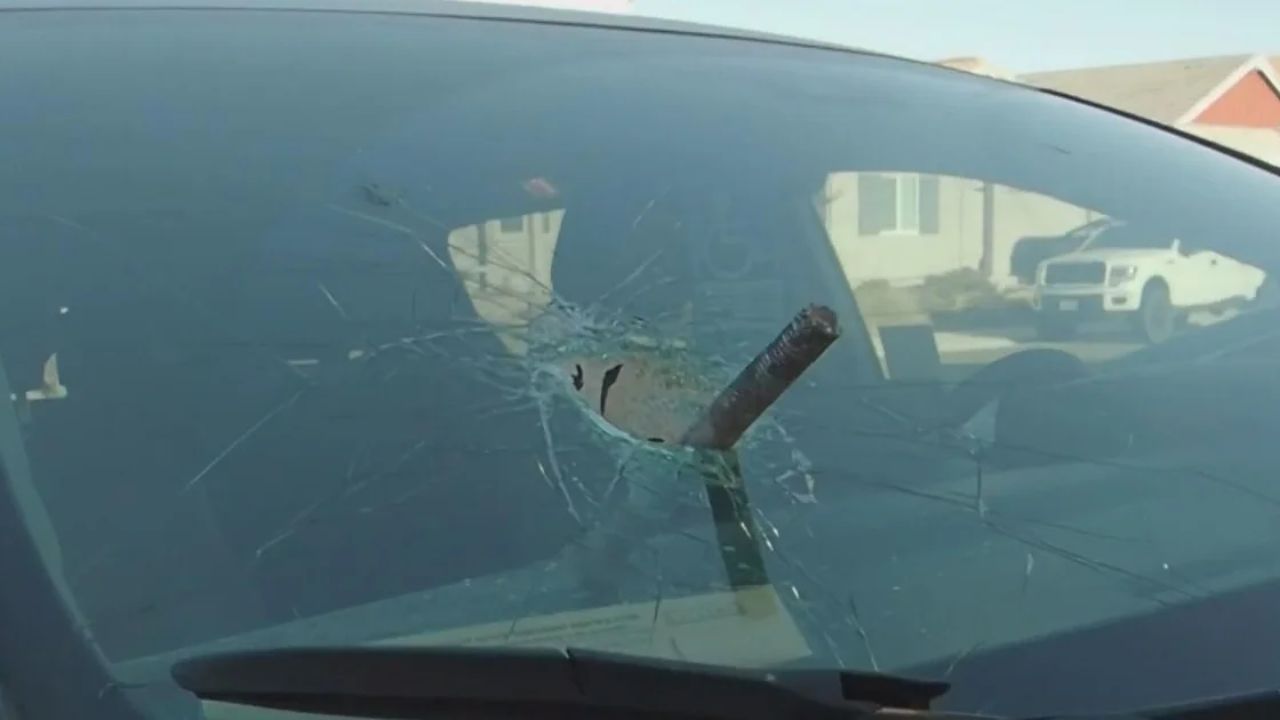 Metal Bolt Smashes Through Minivan Windshield on Highway 99, Nearly Hits 12-Year-Old Girl